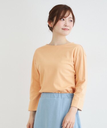 【7分袖／コットン100％／見返し刺繍入り／5colors】ハービー フィールド柄プルオーバー