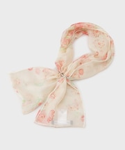 【シルク100％／ワンタッチ】花柄スカーフ