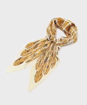 【シュシュ付】スケッチ柄プリーツスカーフ