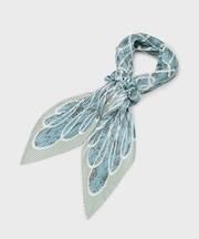 【シュシュ付】スケッチ柄プリーツスカーフ