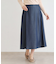 【定番人気！脇ファスナーあり／ウエストゴム】セルロース デニムスカート