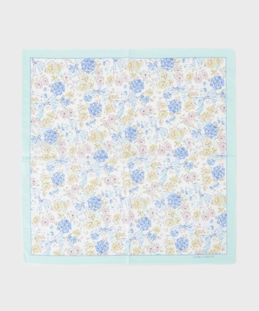 大リボン＆お花 プリントハンカチ