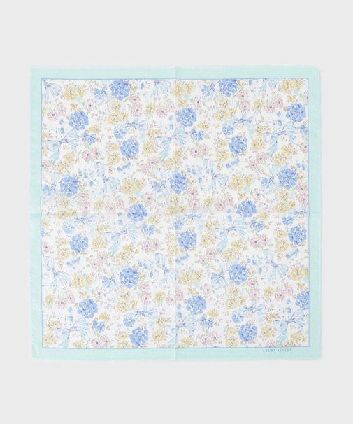 大リボン＆お花 プリントハンカチ