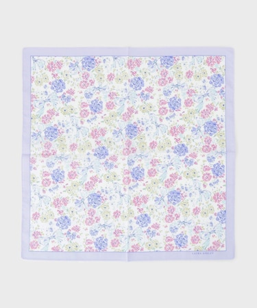 大リボン＆お花 プリントハンカチ