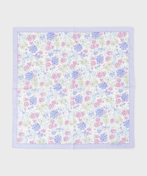 大リボン＆お花 プリントハンカチ