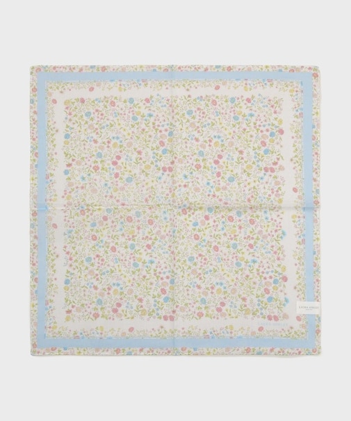 ベラ柄 ガーゼプリントハンカチ