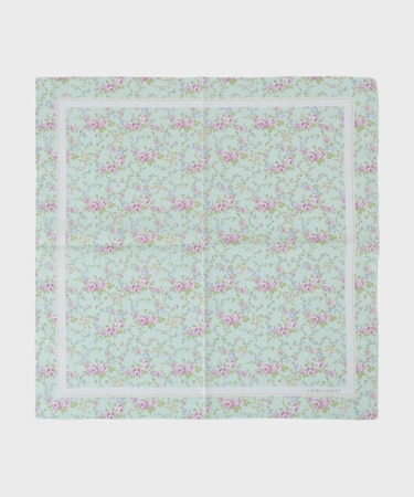 小リボン＆お花 プリントハンカチ