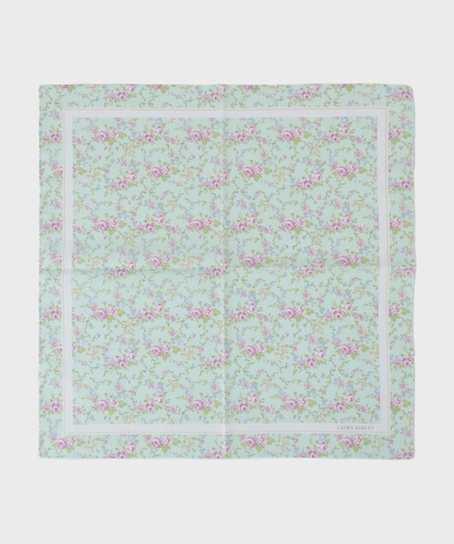 小リボン＆お花 プリントハンカチ