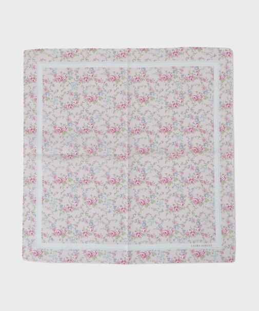 小リボン＆お花 プリントハンカチ