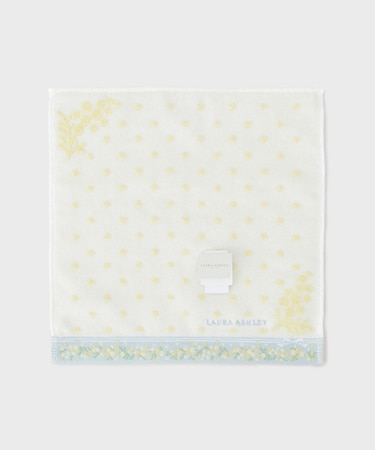 ミモザヘムドットタオルハンカチ