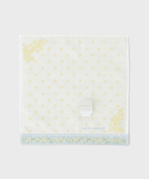 ミモザヘムドットタオルハンカチ