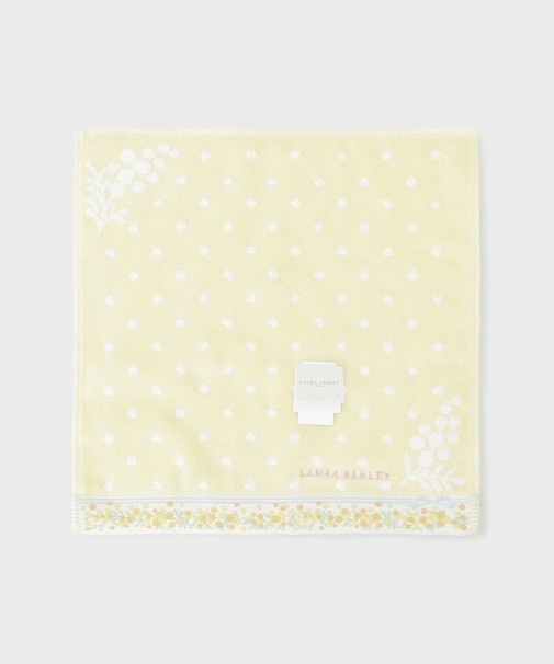 ミモザヘムドットタオルハンカチ