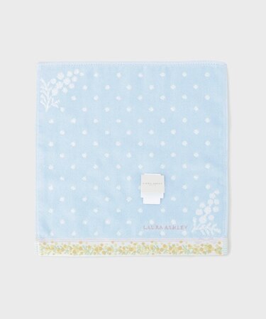 ミモザヘムドットタオルハンカチ