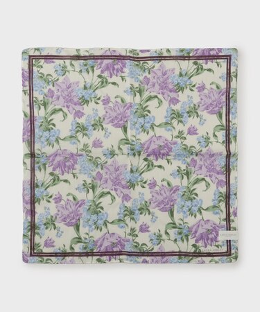 ユリ柄 プリントハンカチ