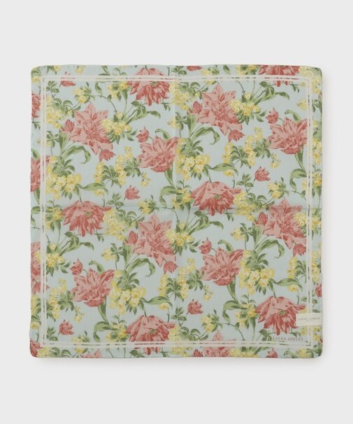 ユリ柄 プリントハンカチ