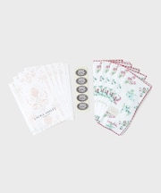 【WEB限定/お配りギフトにおすすめ!/ラッピング資材付き】キーリーポージー柄プリントタオルハンカチ 5枚セット