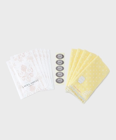 【WEB限定/お配りギフトにおすすめ!/ラッピング資材付き】ミモザドットタオルハンカチ 黄 5枚セット