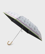 【UVカット/遮熱効果/晴雨兼用】ロザリーナストライプ柄 折りたたみ傘