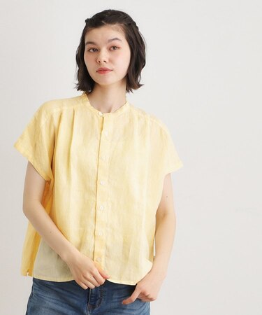 【日本製/ワンマイルウエア】フレンチリネン ブラウス