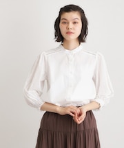 【コットン100％／ゆったりシルエット】ブロダリーアングレーズ コットンブラウス