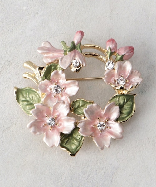 セレモニーにおすすめ】さくらエナメルブローチ｜ローラアシュレイの