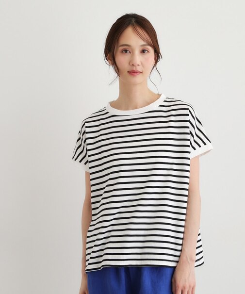 【日本製】コットン天竺ボーダーTシャツ