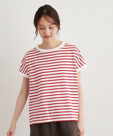 【日本製】コットン天竺ボーダーTシャツ