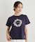 【コットン100％／洗える】リースフローラル プリントTシャツ