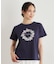 【コットン100％／洗える】リースフローラル プリントTシャツ