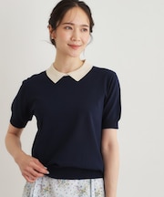 【人気デザイン！新色追加／洗える】衿付きプルオーバーニット