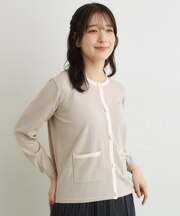 【羽織におすすめ!洗える】バイカラーニットカーディガン