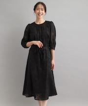 【洗える／カラー＆無地展開あり】アーシャ柄 ジャカードワンピース