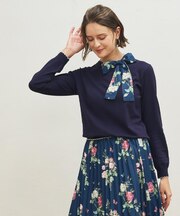 【洗える／スカーフ取外し可／Lサイズあり】メメント柄 プルオーバー
