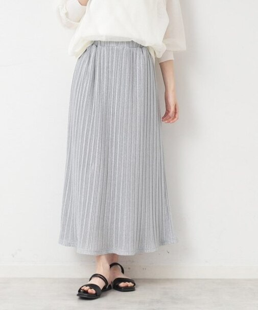 【洗える】ラメプリーツスカート