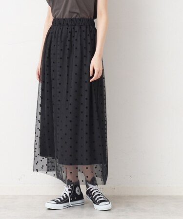 【ウエストゴム・洗える】チュールスカート