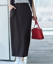 【洗える】ダンボールジャージストレートスカート（XS～L）