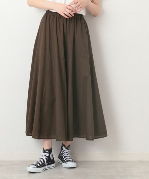 【ウエストゴム・洗える】エアリーフレアースカート（XS～L）
