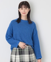 【洗える】ウールブレンドメッシュニット