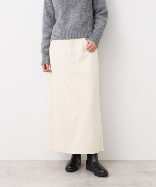 【洗える】レザー調Aラインスカート