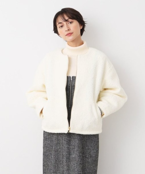 フライス編みナッピングブルゾン