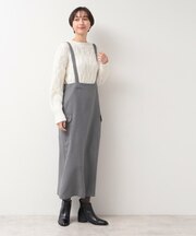 【洗える・2WAY】サスペンダー付きフラップポケットスカート(XS~L)