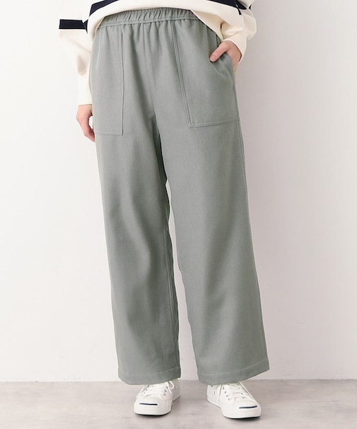 【ウエストゴム・裏付き・洗える】アウトポケット付きパンツ(XS~L)