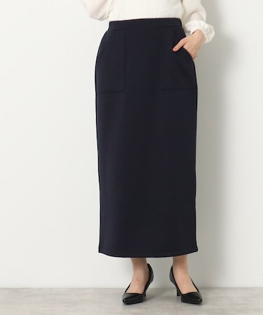 【ウエストゴム・洗える】ダンボールジャージストレートスカート（XS～L）