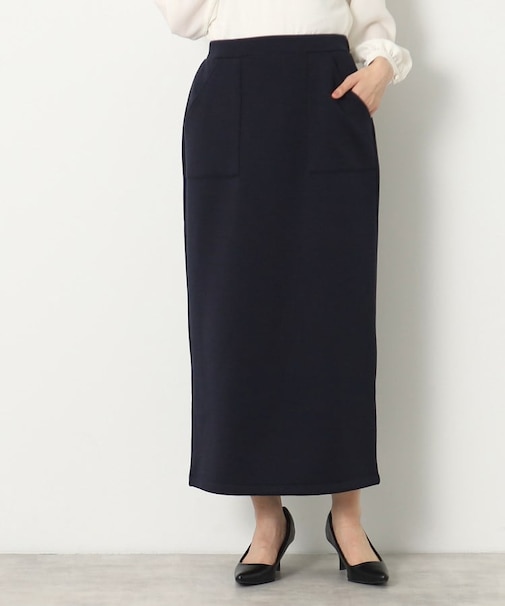 【ウエストゴム・洗える】ダンボールジャージストレートスカート（XS～L）