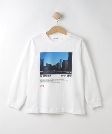 【リンクコーデ・洗える】フォトプリントロングスリーブTシャツ