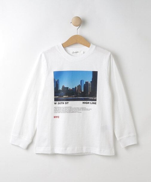 【リンクコーデ・洗える】フォトプリントロングスリーブTシャツ
