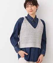 【洗える】リネンニットキャミソール