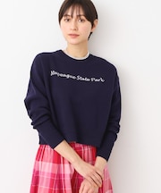 【洗える】クロップド丈ロゴジャカードニット（S～L）