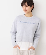 【洗える】クロップド丈ロゴジャカードニット（S～L）