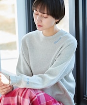 【洗える】ロゴ刺繍ジャカードニット（XS～L）